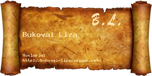 Bukovai Liza névjegykártya